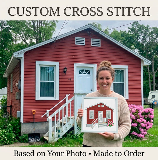 Custom House Cross Stitch Pattern, House Portrait PDF, Personalized Home Chart, From Your Photo