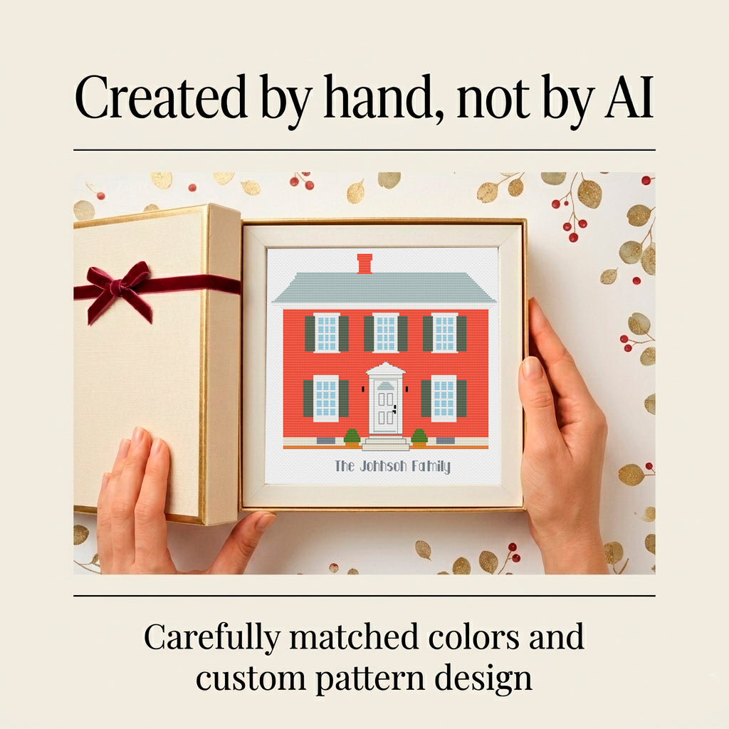 Custom House Cross Stitch Pattern, House Portrait PDF, Personalized Home Chart, From Your Photo