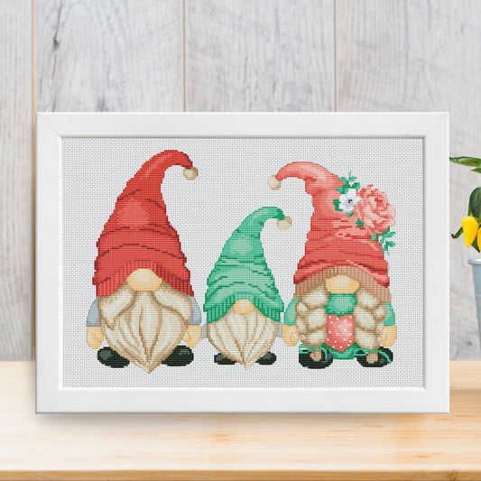 Family of gnomes, Cross stitch pattern,  Modern cross stitch, Counted cross stitch