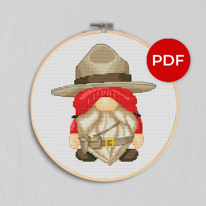 Canadian gnome, Cross stitch pattern