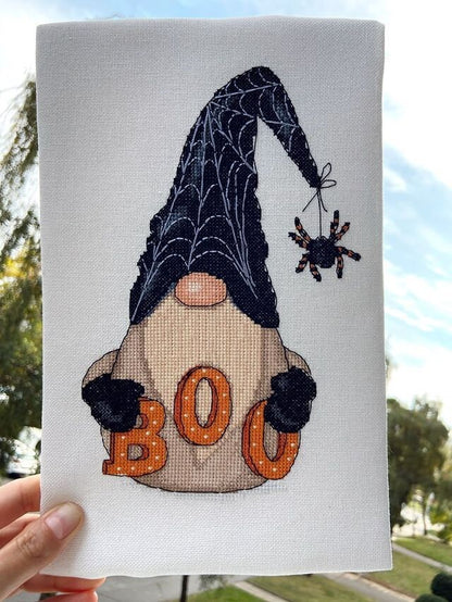 Cross stitch pattern Halloween gnome