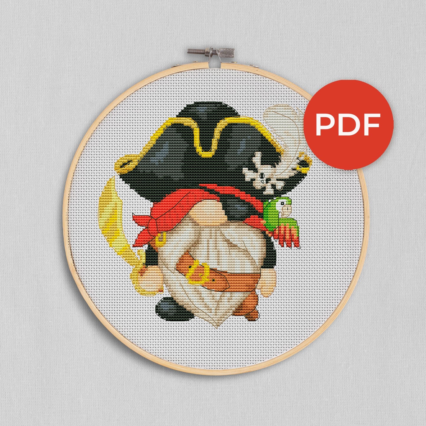 Pirate, Cross stitch pattern, Pirate cross stitch, Animal cross stitch, Counted cross stitch