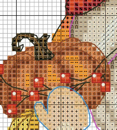 Cross Stitch Pattern Fall Gnome with Pumpkins, Cozy DIY Embroidery