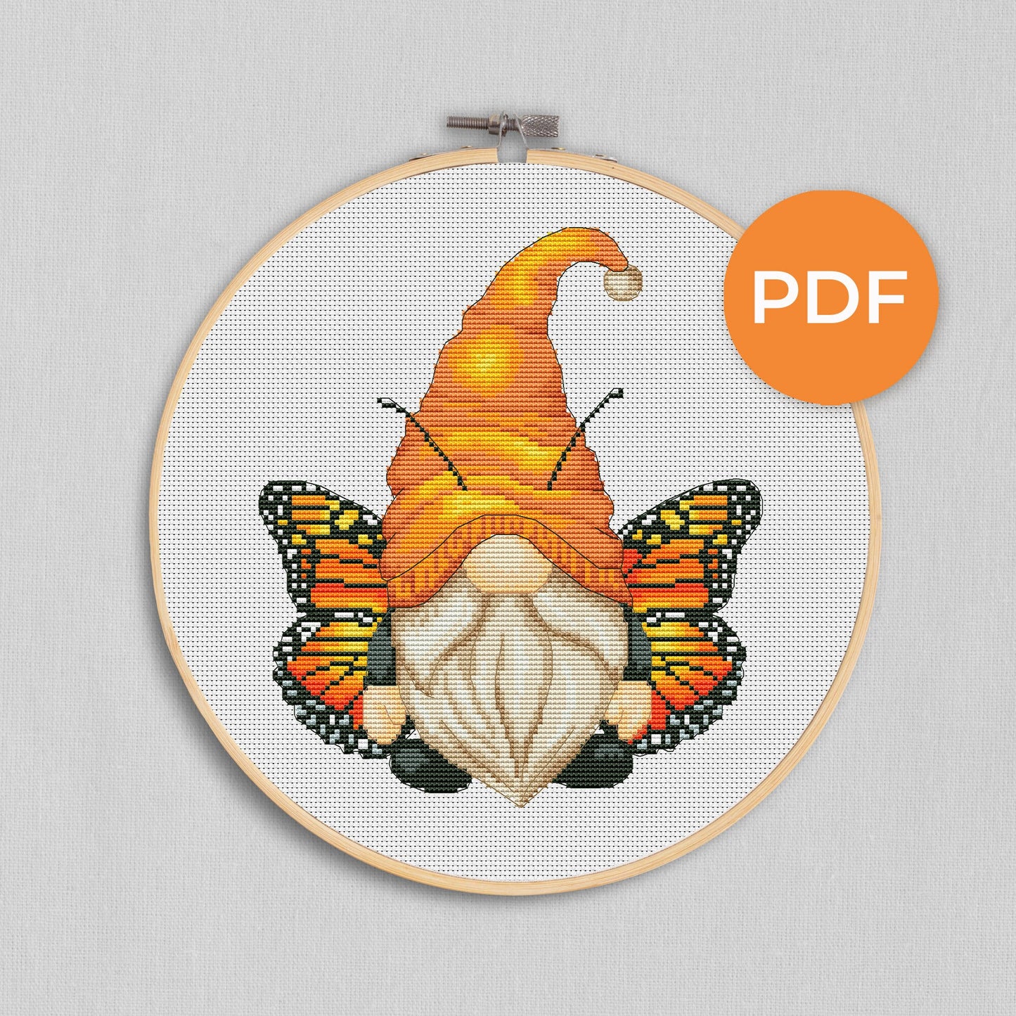 Butterfly, Cross stitch, Cross stitch pdf, Gnome cross stitch, Counted cross stitch, Insect cross stitch, Modern cross stitch