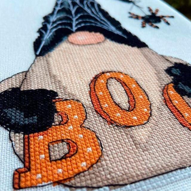 Cross stitch pattern Halloween gnome