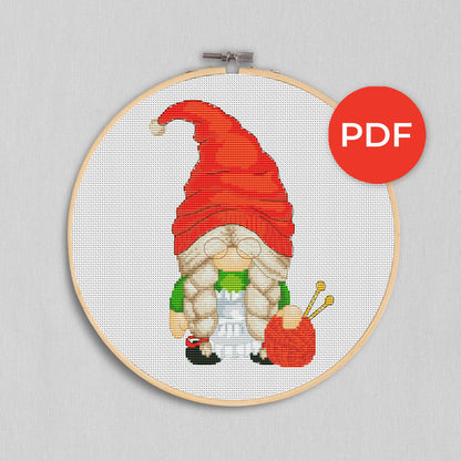 Grandma, Gnome cross stitch, Cross stitch pattern, Cross stitch PDF, Modern cross stitch, Grandma gift