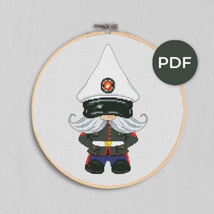 Marine gnome, Cross stitch, Marine corps gifts, Army cross stitch, Marines cross stitch, Counted cross stitch, Gnome cross stitch