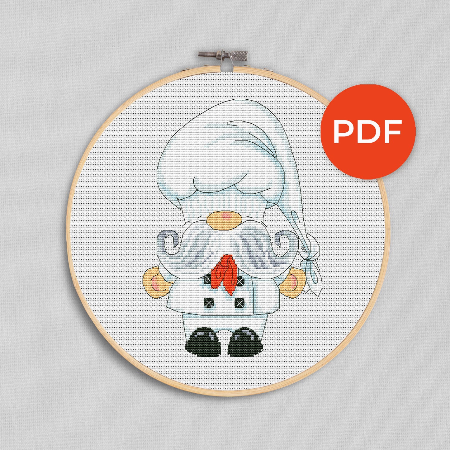 Chef, Cross stitch, Kitchen cross stitch, Gnomes cross stitch, Modern cross stitch, Chef cross stitch, Bakery cross stitch