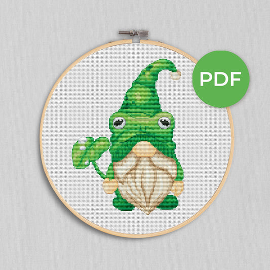 Frog Cross stitch pattern, Gnomes cross stitch, Funny cross stitch