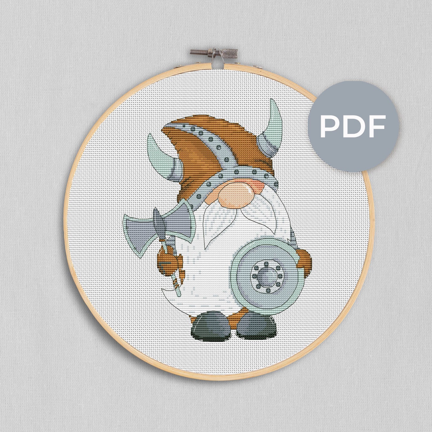 Viking, Cross stitch, Gnomes cross stitch, Modern cross stitch, Cross stitch pattern