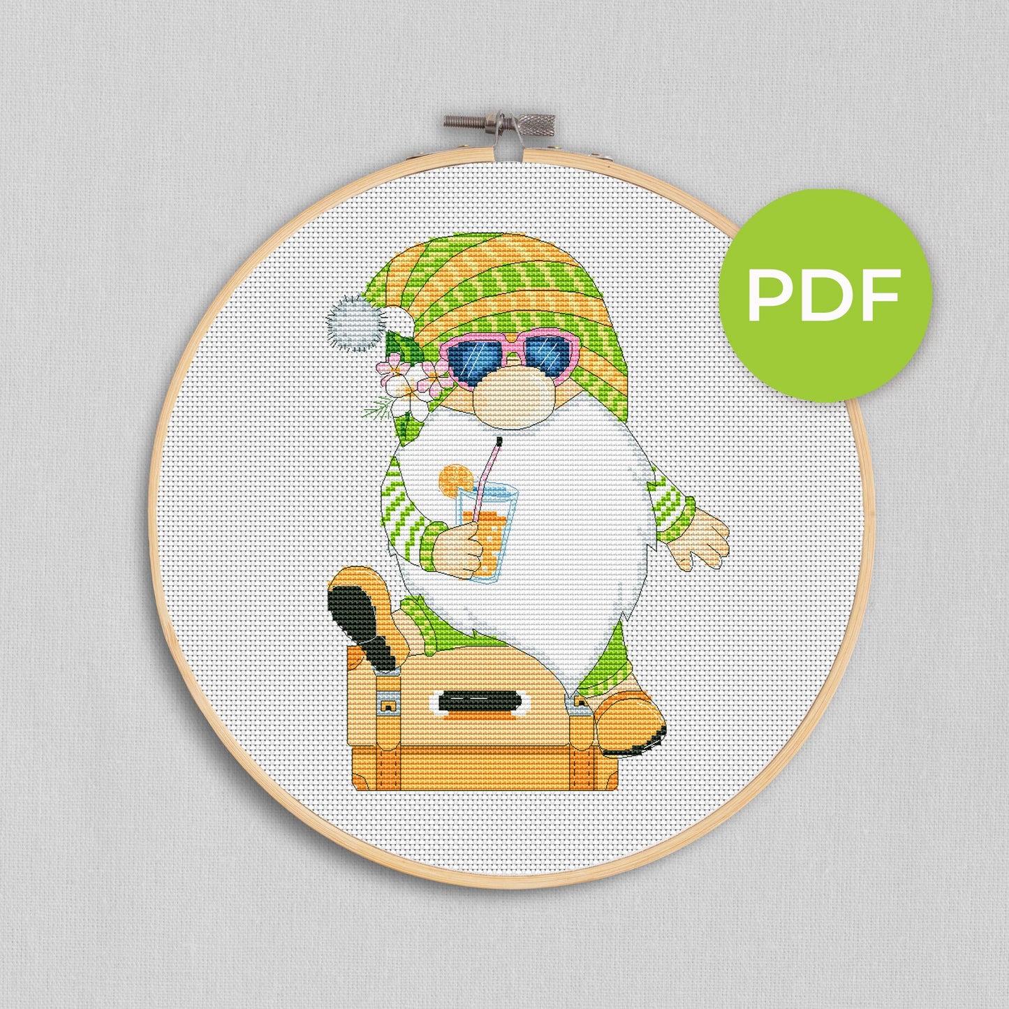 Vacationer, Cross stitch pattern, Vacation cross stitch, Modern cross stitch, Funny cross stitch, Travel cross stitch