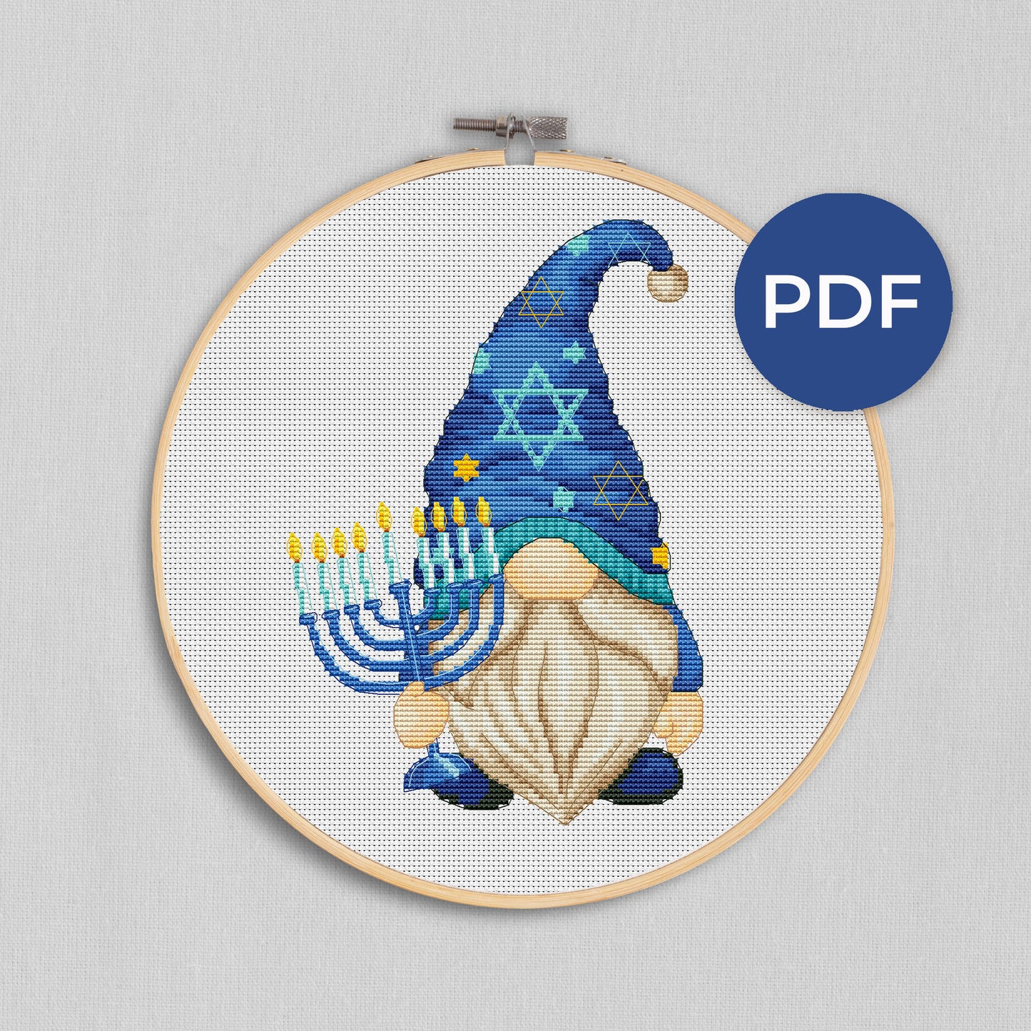 Hanukkah, Menorah cross stitch, Modern cross stitch, Counted cross stitch, Cross stitch pattern, Cross stitch PDF