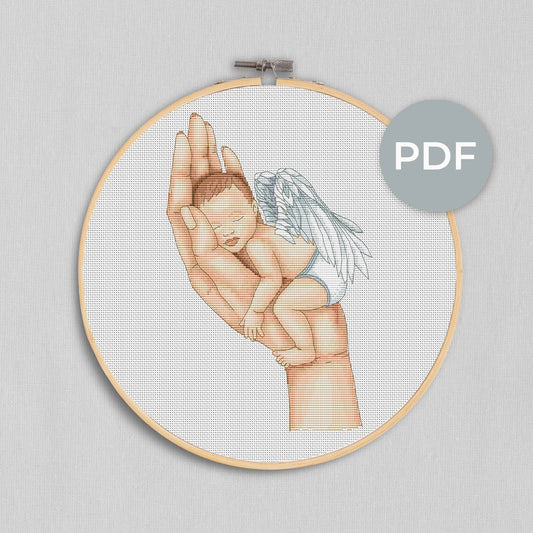 Angel, Cross stitch pattern, Angel cross stitch, Counted cross stitch, Modern cross stitch, Newborn cross stitch