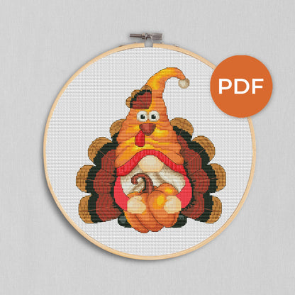 Turkey, Cross stitch pattern, Turkey cross stitch, Thanksgiving day, Pumpkin cross stitch, Counted cross stitch, Autumn cross stitch