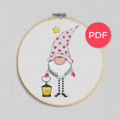 Christmas gnome, Cross stitch, Christmas cross stitch, Gnomes cross stitch, Modern cross stitch, Christmas decor