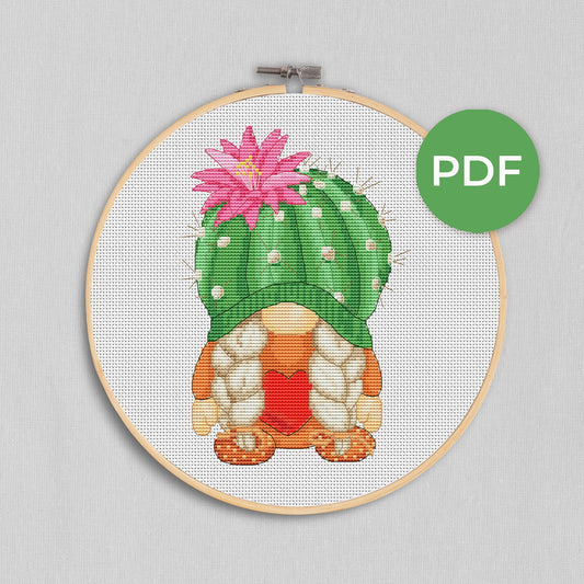 Cactus female, Cross stitch, Plant cross stitch, Gnomes cross stitch, Modern cross stitch, Floral cross stitch, Funny cross stitch