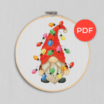 Christmas gnome, Cross stitch, Christmas cross stitch, Gnomes cross stitch, Modern cross stitch