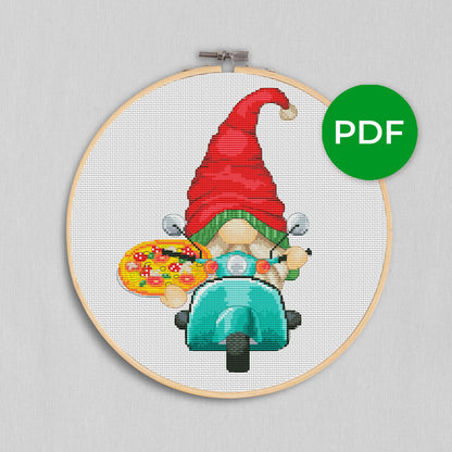 Cross stitch pattern, Italian gnome, Italia cross stitch, Travel cross stitch