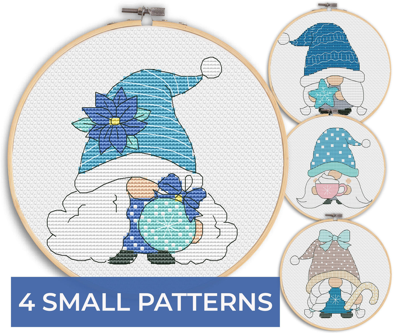 Cross stitch pattern, Winter cross stitch, Gnomes cross stitch, Counted cross stitch, Christmas cross stitch, Easy cross stitch