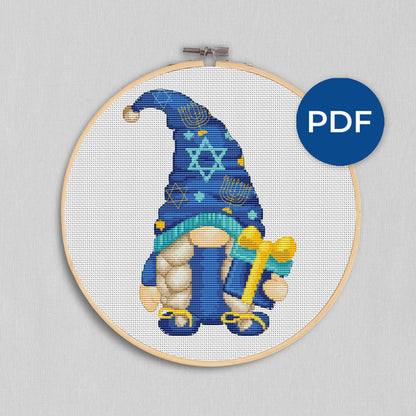 Cross stich pattern, Hanukkah female, Menorah cross stitch, Modern cross stitch, Counted cross stitch