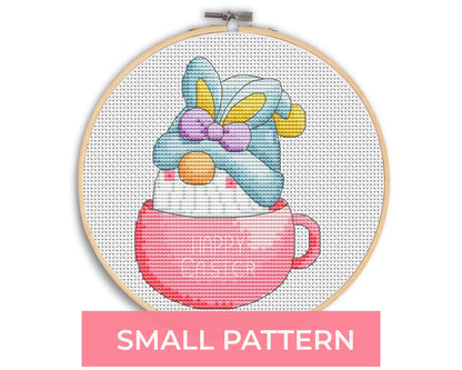 Easter gnome, Cross stitch pattern, Gnome cross stitch, Easy cross stitch