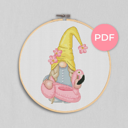 Cross stitch pattern Female with ring, Gnome pattern, Counted cross stitch