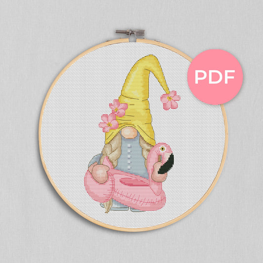 Cross stitch pattern Female with ring, Gnome pattern, Counted cross stitch