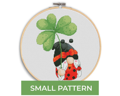 Cross stitch pattern - Ladybug, Gnome cross stitch, Modern cross stitch