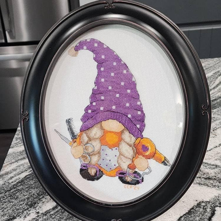 Adorable Hairdresser cross stitch design — detailed counted pattern for creative handmade gifts