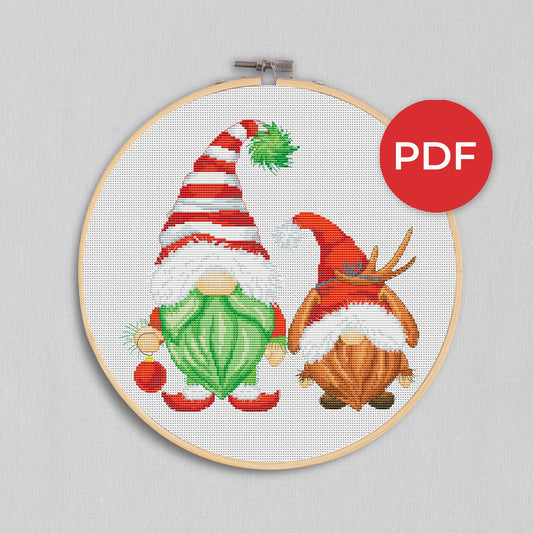 Cross stitch pattern Christmas Gnomes