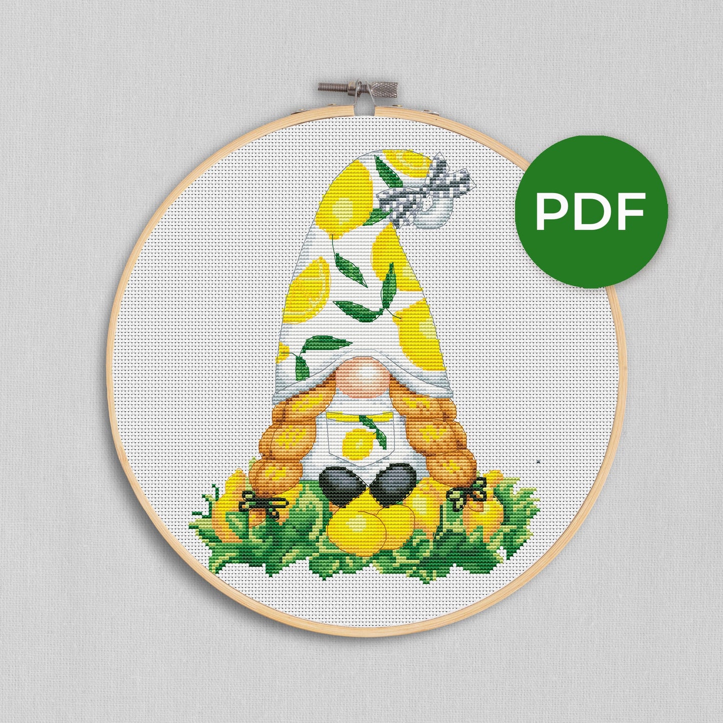 Lemon gnome, Gnome Cross stitch pattern