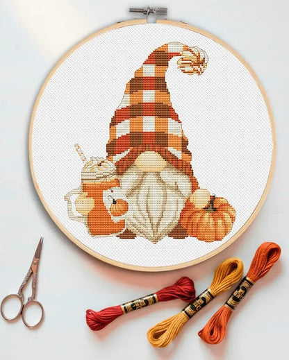 Autumn Gnome Cross Stitch Pattern (Digital Download)