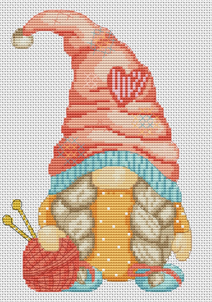 Knitter, Cross stitch pattern, Counted cross stitch