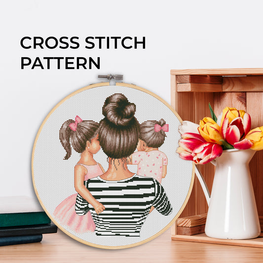 Counted Cross Stitch Pattern – Mother with Children