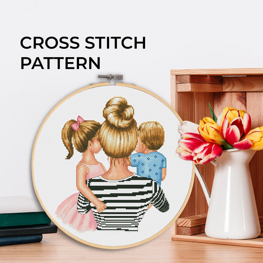 Counted Cross Stitch Pattern – Mother with Children