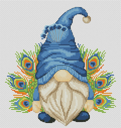 Peacock, Cross stitch, Bird cross stitch, Gnomes cross stitch, Modern cross stitch, Peacock cross stitch