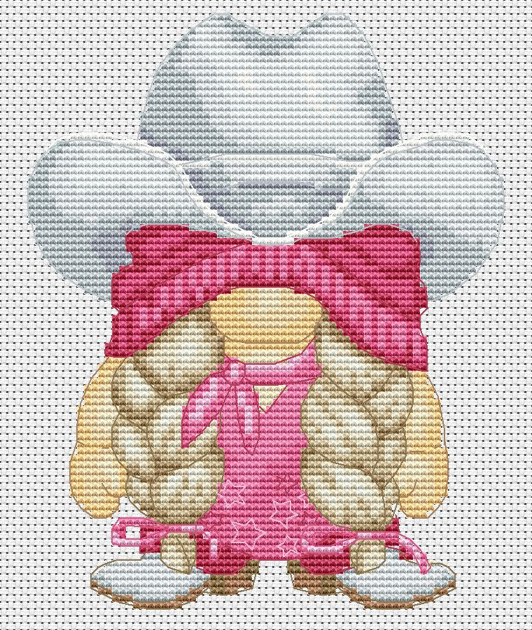 Cowgirl, Cross stitch pattern, Western cross stitch, Counted cross stitch, Gnomes cross stitch, Modern cross stitch