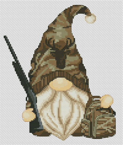 Cross stitch pattern Hunter, Gnome cross stitch, Camping cross stitch