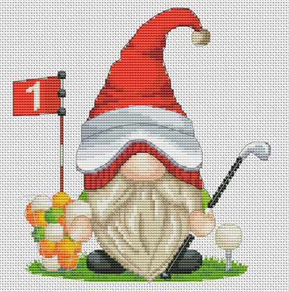 Golfer, Cross stitch pattern, Golf cross stitch, Cross stitch, Modern cross stitch, Gnome cross stitch, Sport cross stitch