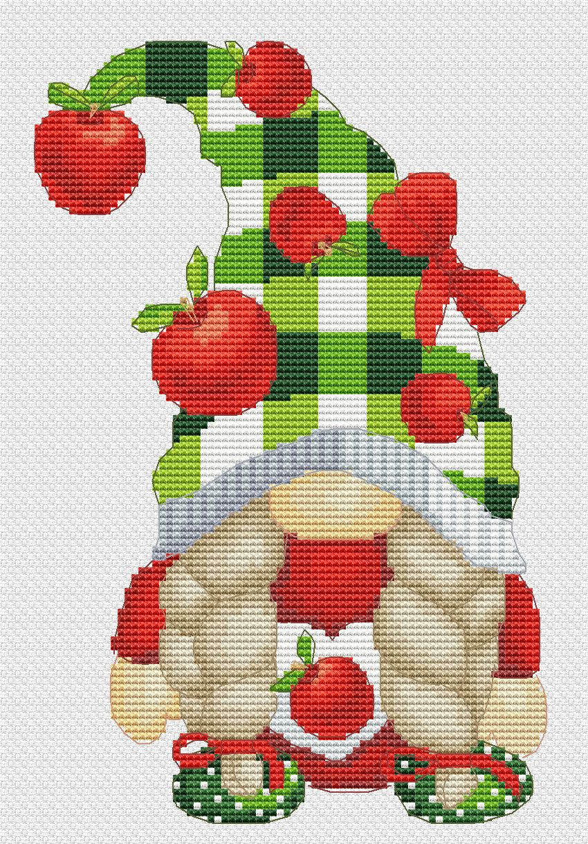 Apple Female Cross Stitch Pattern PDF – Instant Download