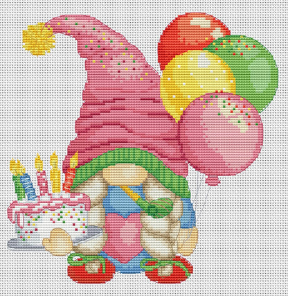 Birthday female, Cross stitch, Gnomes cross stitch, Modern cross stitch, Funny cross stitch, Birthday cross stitch