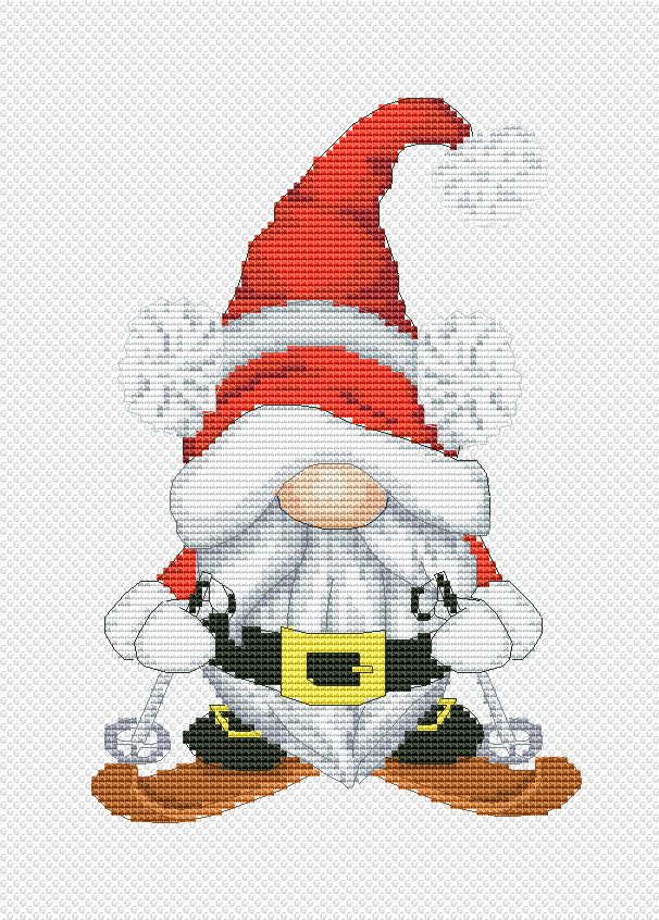 Christmas Gnome Cross Stitch Pattern -Christmas Decor Embroidery - Instant Download