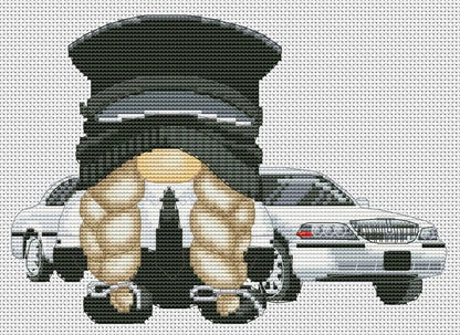 Driver female, Cross stitch pattern, Counted cross stitch, Gnomes cross stitch