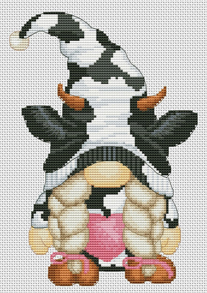 Cow, Cross stitch pattern, Cow cross stitch, Counted cross stitch, Gnomes cross stitch