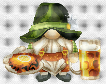 Deutsche gnome, Gnome cross stitch, Oktoberfest cross stitch, Beer cross stitch, Modern cross stitch, Funny cross stitch