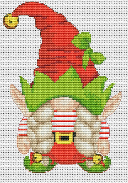 Elf female, Cross stitch, Christmas cross stitch, Gnomes cross stitch, Modern cross stitch