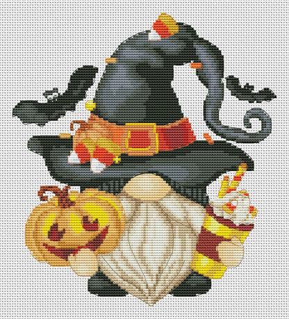 Halloween cross stitch pattern Witch