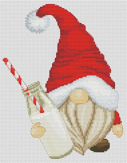 Cross stitch pattern, Christmas cross stitch, Gnomes cross stitch, Modern cross stitch