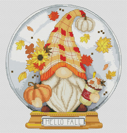 Hello fall, Autumn cross stitch, Cross stitch pattern, Modern cross stitch, Counted cross stitch