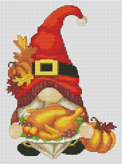 Cross stitch pattern A Thanksgiving gnome